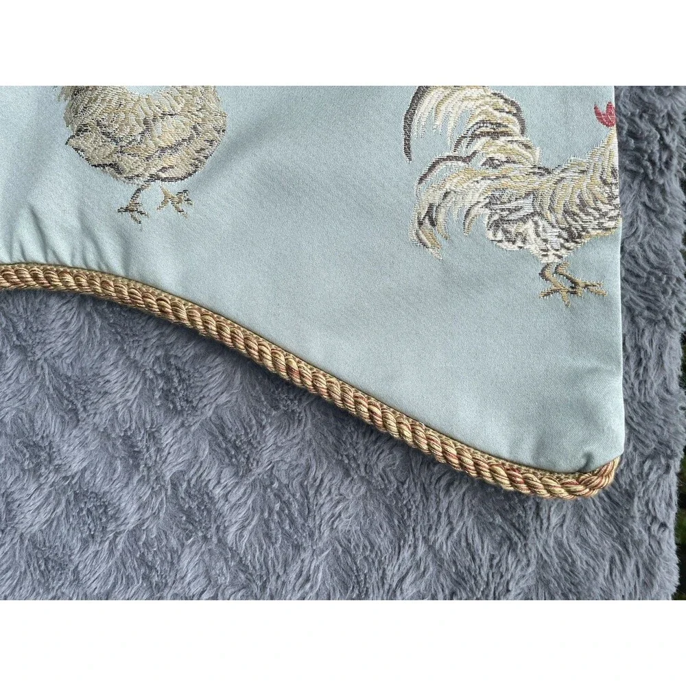 Farmhouse Kitchen Scalloped Valance Rooster Chicken Country Farmhouse Rustic 45”